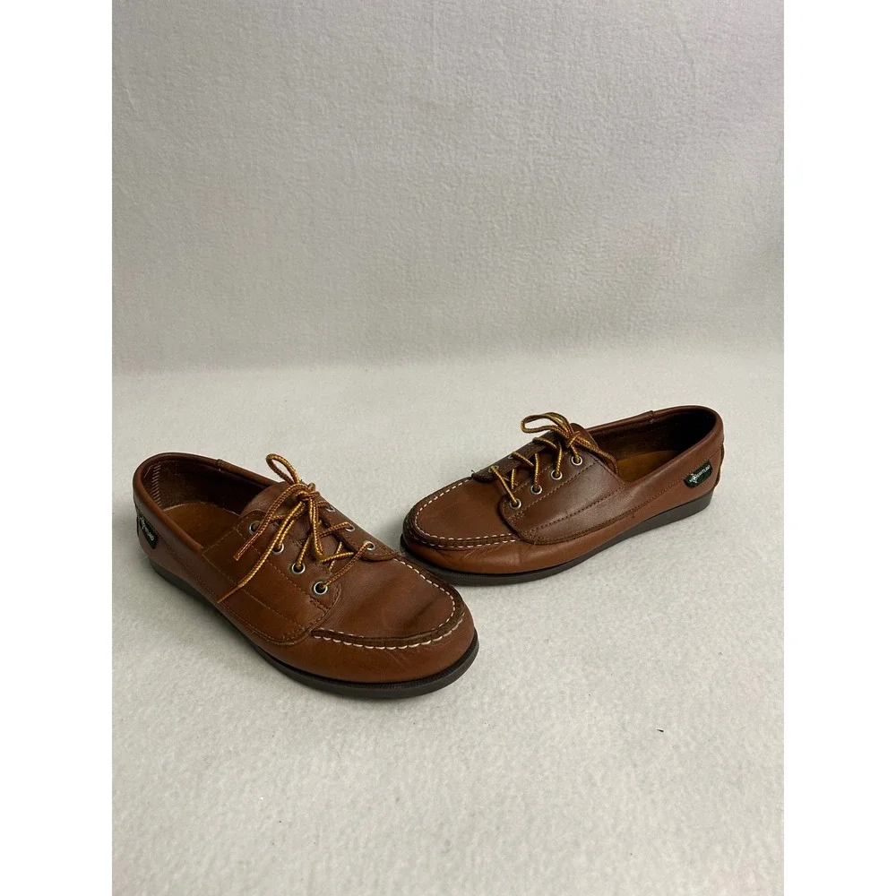 Preppy Heritage Eastland Mens 9 Brown Leather Acadia Boat Shoe Camp Moc